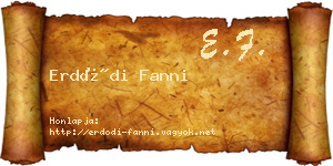 Erdődi Fanni névjegykártya